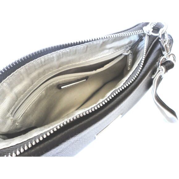 NEW BCBG Max Azria Black Leather Canvas Python WRISTLET Handbag Purse Sloan NWT - Picture 5 of 6